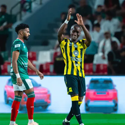 موسى ديابي بعد تسجيله هدفاً للاتحاد في مرمى الاتفاق - 14 مايو 2026