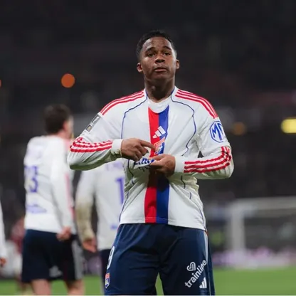 إندريك بعد تسجيله هدفاً لليون في مرمى ميتز - 26 يناير 2026