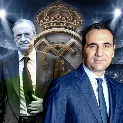 صورة مركبة تجمع فلورنتينو بيريز رئيس ريال مدريد وأنس لغراري
