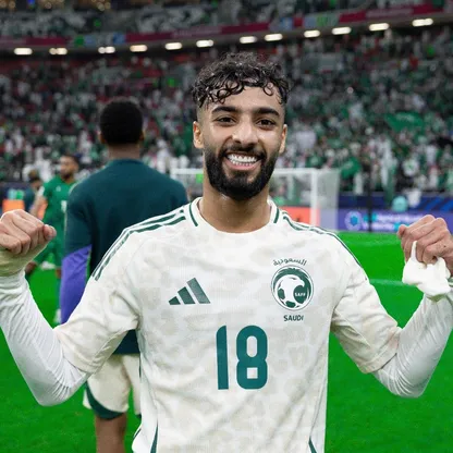 احتفال صالح أبو الشامات لاعب منتخب السعودية بعد الفوز على جزر القمر بكأس العرب - 5 ديسمبر 2025