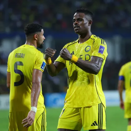 هارون كامارا لاعب النصر السعودي يحتفل بتسجيل هدف في شباك غوا الهندي في دوري أبطال آسيا 2 - 22 أكتوبر 2025