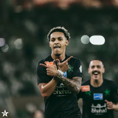 احتفال لازارو مهاجم النجمة بتسجيل هدف في مرمى الأهلي بالدوري السعودي - 19 فبراير 2026