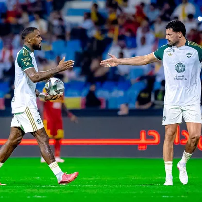 احتفال إيفان توني مهاجم الأهلي بتسجيل هدف في مرمى القادسية بالدوري السعودي - 8 سبتمبر 2026