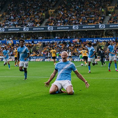 هالاند يفتك بولفرهامبتون وريندرز يرتدي عباءة دي بروين في سيتي