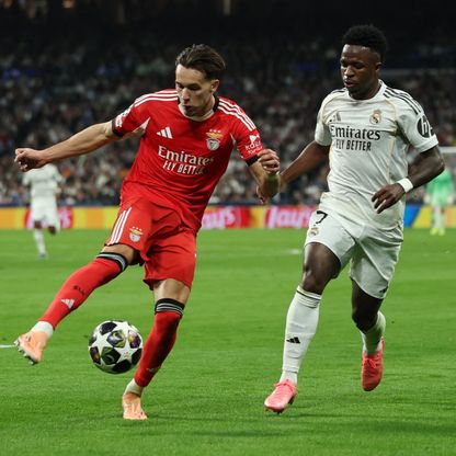 ريال مدريد يتعافى ليتعادل مع بنفيكا في الشوط الأول