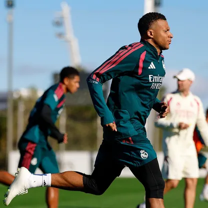 كيليان مبابي خلال تدريب ريال مدريد - 8 أكتوبر 2026