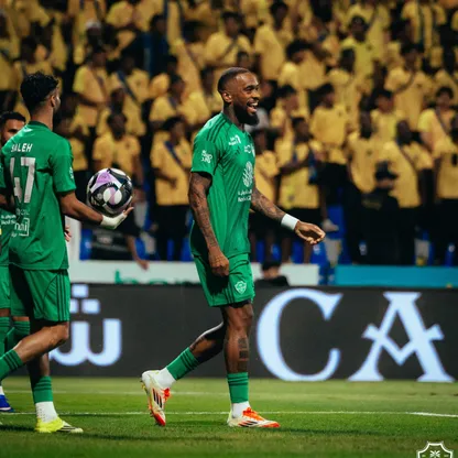 إيفان توني مهاجم الأهلي يحتفل بهدفه أمام التعاون بدوري روشن السعودي - 11 مايو 2026