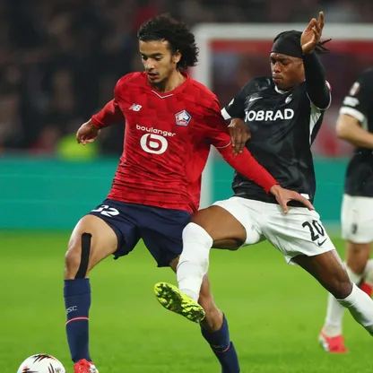 أيوب بوعدي لاعب ليل خلال مباراة ضد فرايبورغ بالدوري الأوروبي - 29 يناير 2026