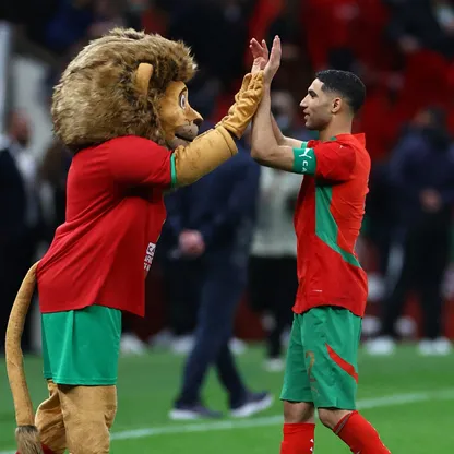 أشرف حكيمي يحتفل بتأهل المغرب إلى نهائي كأس أمم إفريقيا - 14 يناير 2026