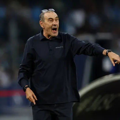 ماوريتسيو ساري خلال مباراة نابولي ولاتسيو بالدوري الإيطالي - 18 أبريل 2026