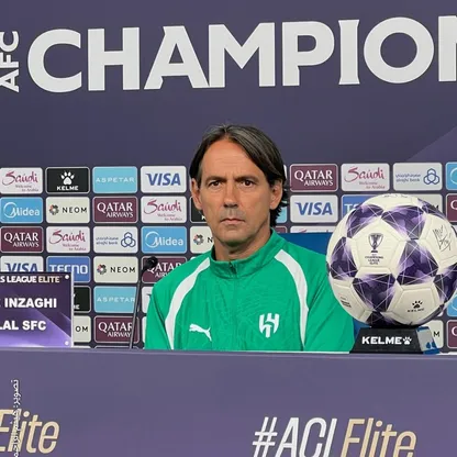 سيموني إنزاغي مدرب الهلال خلال مؤتمر صحفي قبل لقاء الغرافة - 14 سبتمبر 2026