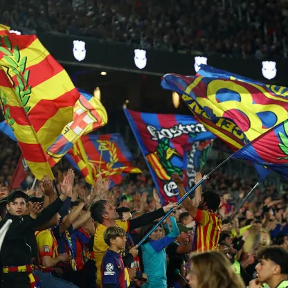 جمهور برشلونة خلال مباراة فريقهم ضد ريال بيتيس بالدوري الإسباني - 17 ماي 2026