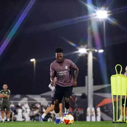 فينيسيوس خلال تدريب لريال مدريد - 7 يناير 2026