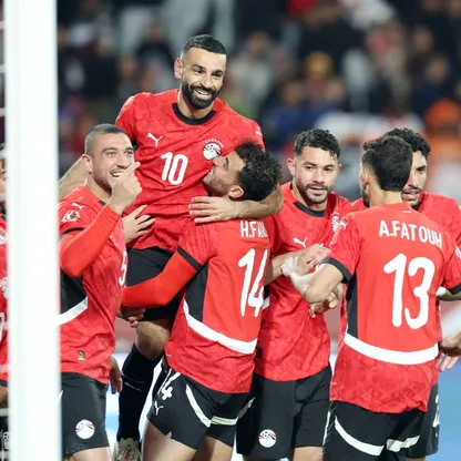 فرحة محمد صلاح مع زملائه بهدفه في مرمى كوت ديفوار في ربع نهائي كأس أمم إفريقيا 2025 - 10 يناير 2026