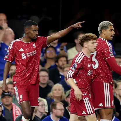ألكسندر إيزاك مهاجم ليفربول يحتفل بهدفه في شباك إبسويتش تاون - 4 سبتمبر 2026