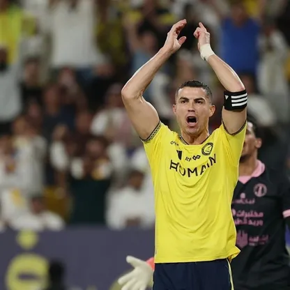 احتفال كريستيانو رونالدو نجم النصر بهدفه في مرمى الخلود بالدوري السعودي - 29 أكتوبر 2026