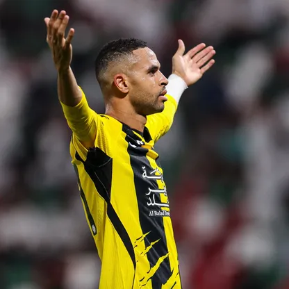 احتفال يوسف النصيري مهاجم الاتحاد بتسجيل هدف في مرمى الاتفاق بالدوري السعودي - 20 أكتوبر 2026