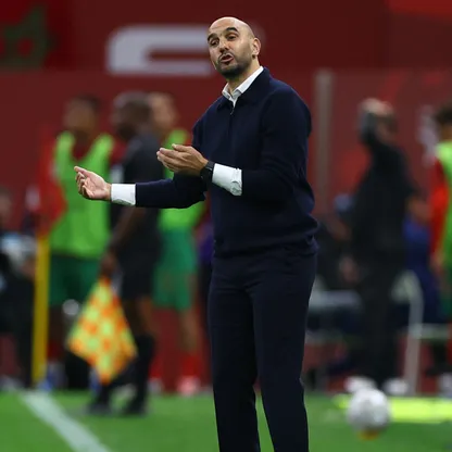 المدرب وليد الركراكي من مباراة نيجيريا والمغرب بنصف نهائي كأس أمم إفريقيا - 14 يناير 2026
