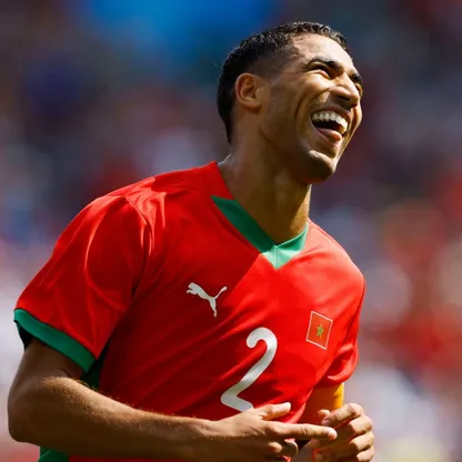 أشرف حكيمي مع منتخب المغرب الأولمبي في أولمبياد باريس 2024