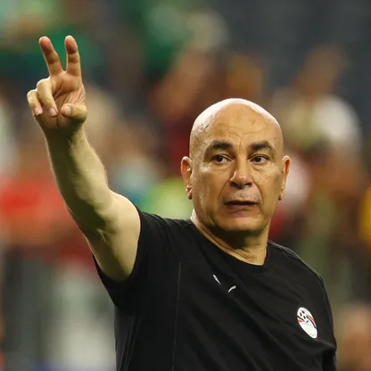 حسام حسن مدرب مصر يحتفل بالفوز على أستراليا في كأس العالم - 4 يوليو 2026