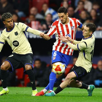 انهيار تاريخي لبرشلونة أمام أتلتيكو مدريد في الشوط الأول