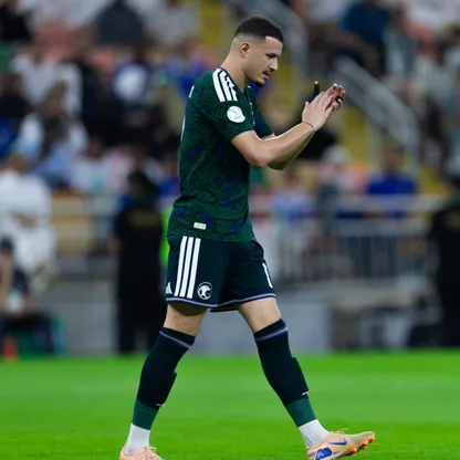 عبد الله الحمدان مهاجم السعودية في مباراة الكويت بخليجي 27 - 23 سبتمبر 2026