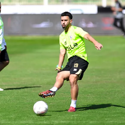 عبد الله السعيد خلال تدريبات الزمالك - 9 مايو 2025