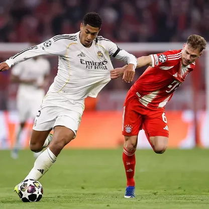 جود بيلينغهام خلال مباراة بين ريال مدريد وبايرن ميونيخ في دوري أبطال أوروبا - 15 أبريل 2026