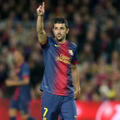 مهاجم برشلونة دافيد فيا خلال مباراة ضد بايرن ميونيخ في دوري أبطال أوروبا - 1 مايو 2013