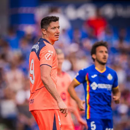 روبرت ليفاندوفسكي خلال مباراة بين برشلونة وخيتافي - 25 أبريل 2026