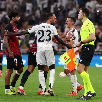 شجار وتوتر بنهاية لقاء ريال مدريد ومايوركا في جدة