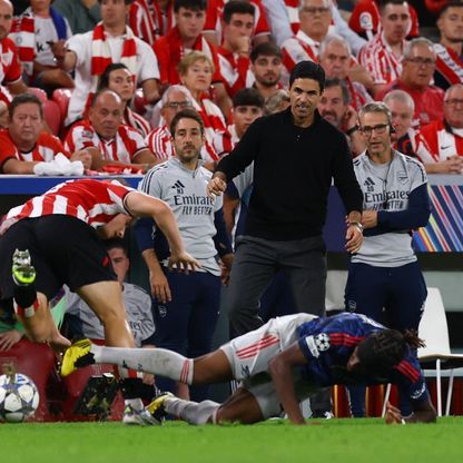 أرتيتا يتغنى بالبديلين مارتينيلي وتروسار بعد الفوز على بلباو