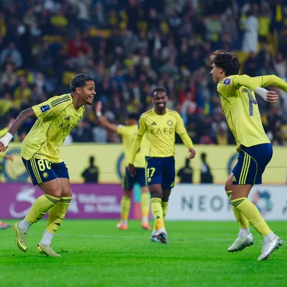 لاعبو النصر يحتفلون بأحد الأهداف أمام الزوراء بدوري أبطال آسيا 2 - 24 ديسمبر 2025