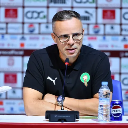 مدرب المغرب محمد وهبي خلال مؤتمر صحافي - 19 مارس 2026