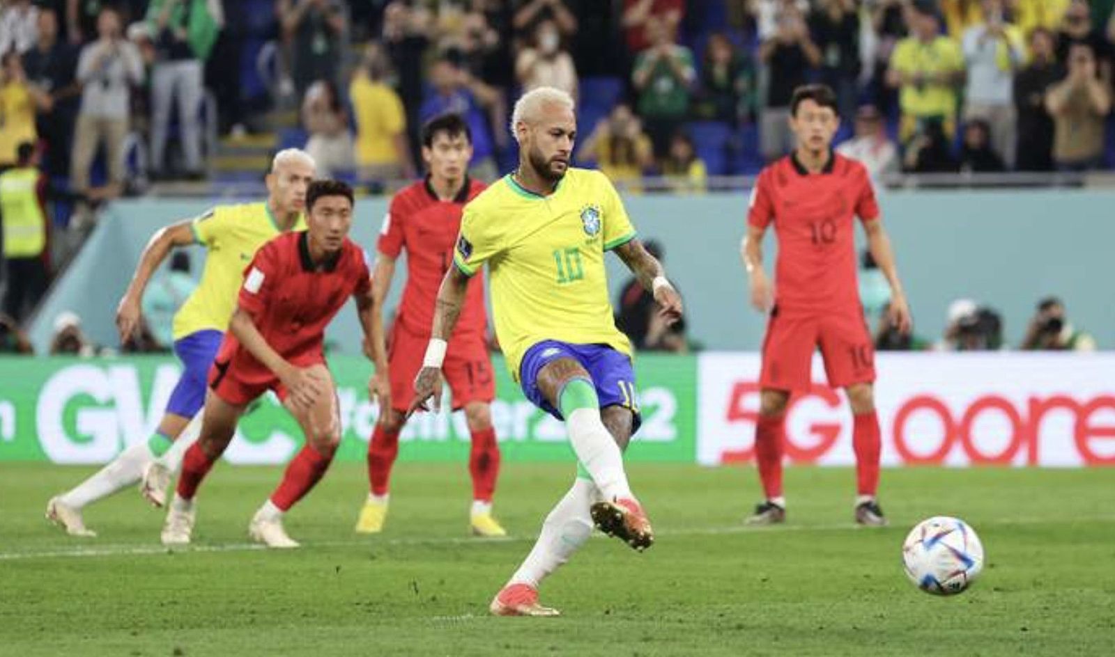نيمار يسجل هدف البرازيل الثاني أمام كوريا الجنوبية في مونديال 2022