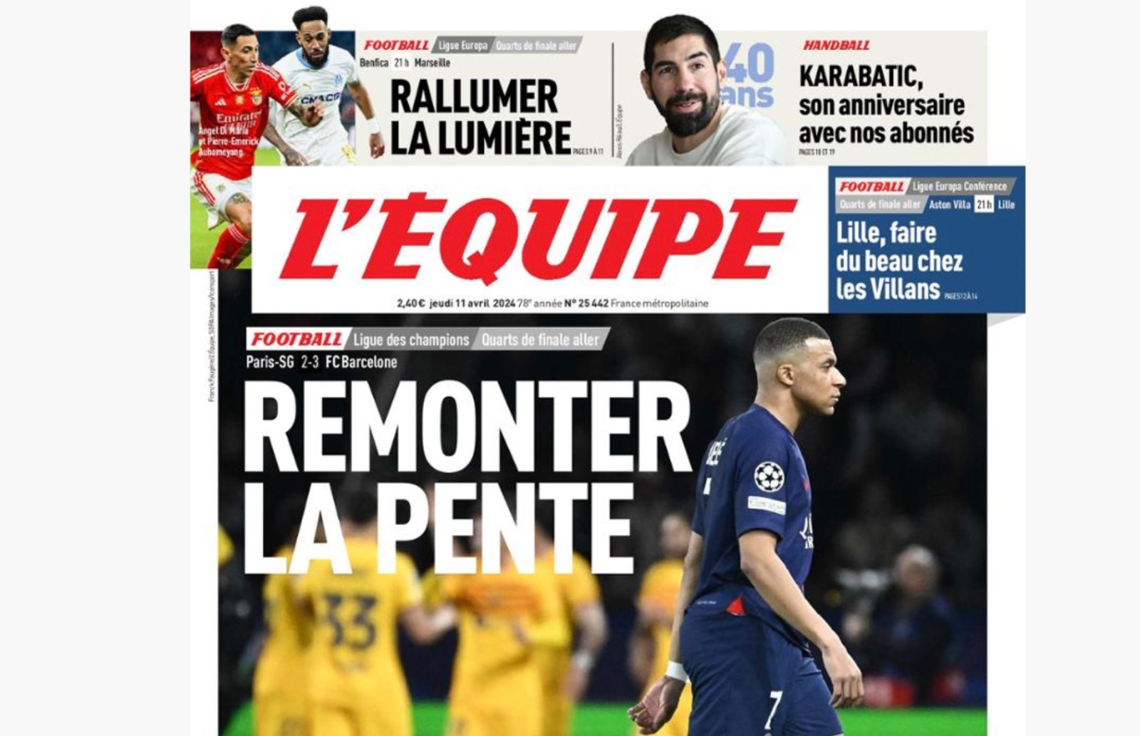 غلاف صحيفة ليكيب الفرنسية 11-4-2024