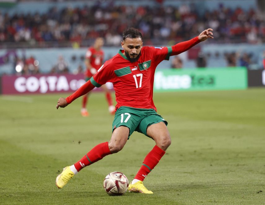 سفيان بوفال لاعب منتخب المغرب في مباراة كرواتيا - 17 ديسمبر 2022