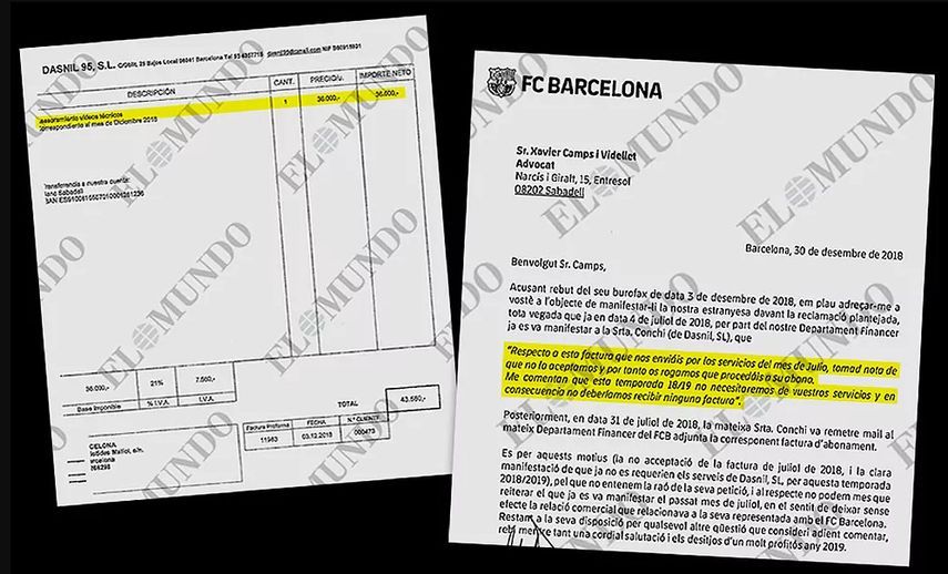 نسخة من الرسالة التي وجّهها برشلونة إلى الحكم السابق خوسيه ماريا إنريكيز نيغريرا - 30 ديسمبر 2018