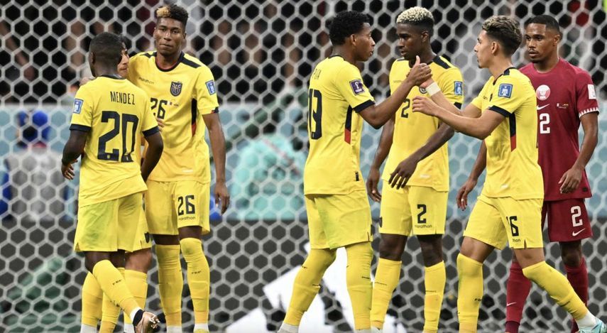 فرحة منتخب الاكوادور بالفوز على قطر في افتتاح كأس العالم 2022