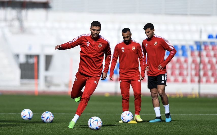 تدريبات الأهلي في ملعب سانية رمل تطوان قبل كأس العالم للأندية 2022