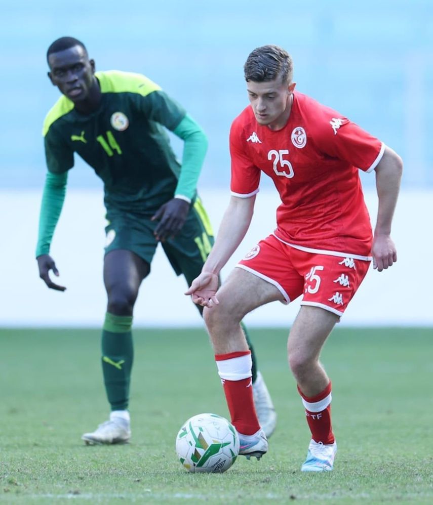 سامي شوشان خلال المباراة الودية بين تونس والسنغال 