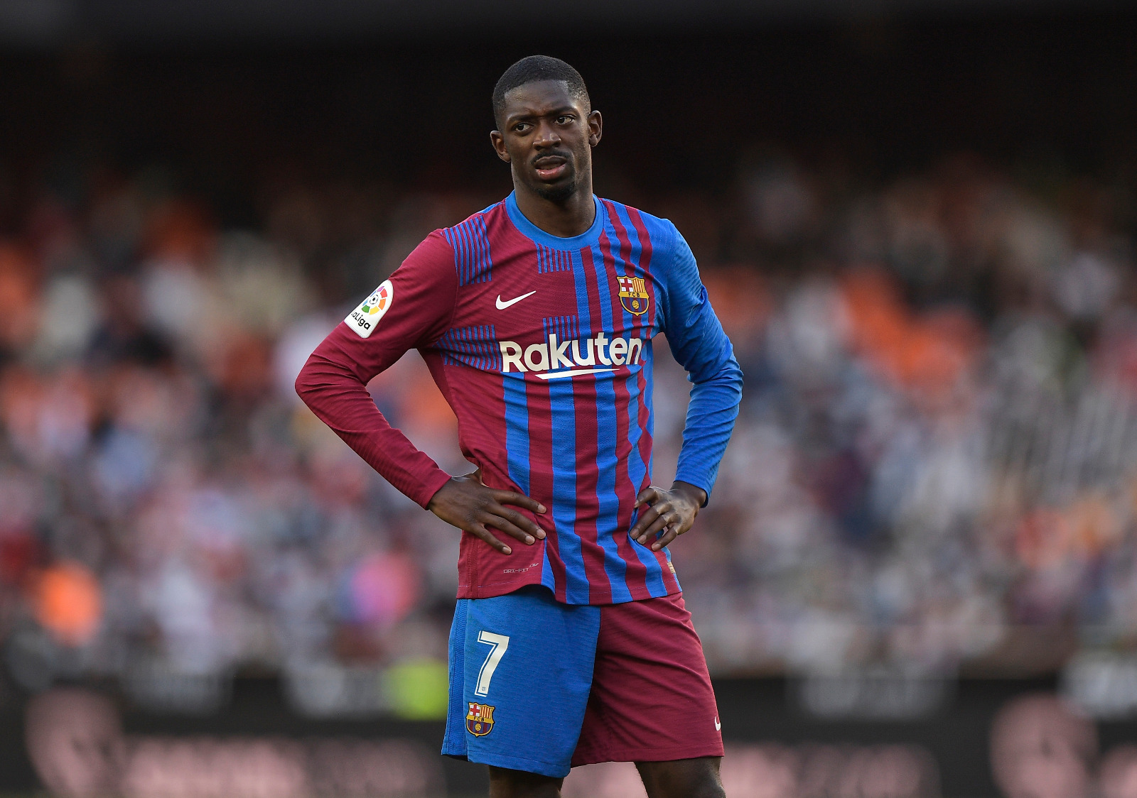 عثمان ديمبيلي خلال مباراة بين برشلونة وفالنسيا - 20 فبراير 2022