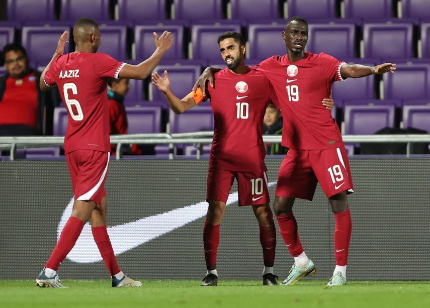 فرحة لاعبي منتخب قطر 