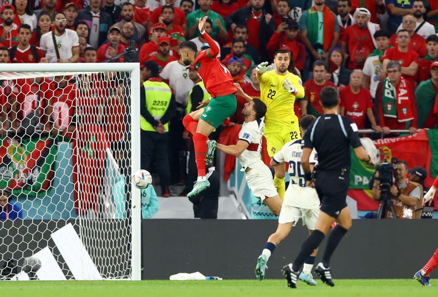 يوسف النصيري يسجل هدف المغرب في مرمى البرتغال - 10 ديسمبر 2022