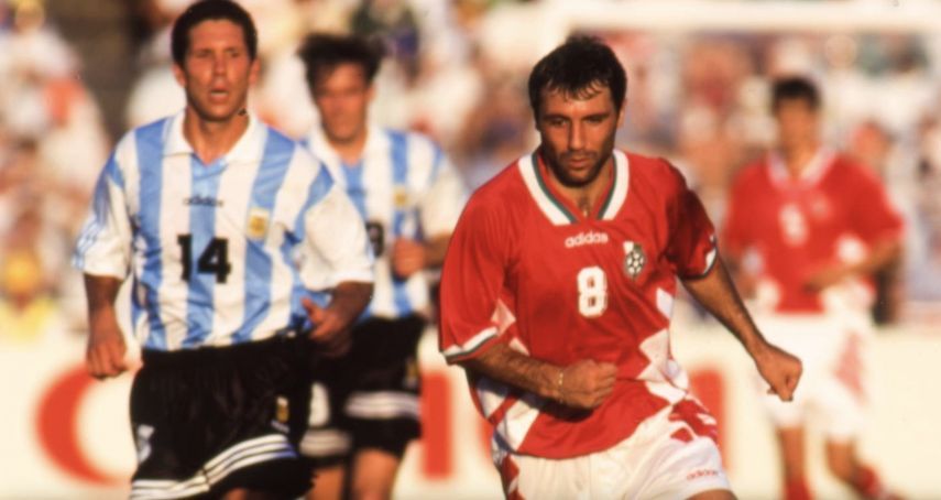 خريستو ستويتشكوف في مباراة بلغاريا والارجنتين بمونديال 1994