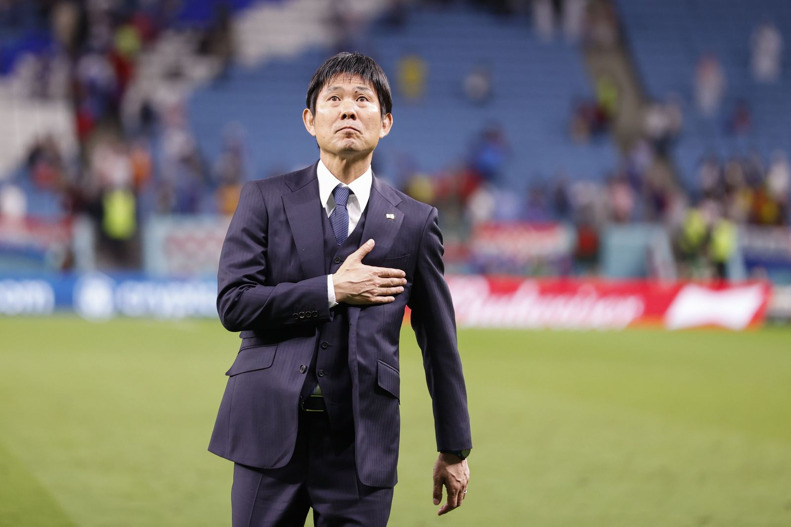 مدرب منتخب اليابان هاجيمي مورياسو بعد خسارته بركلات الترجيح أمام كرواتيا في ثمن نهائي كأس العالم 2022 - 5 ديسمبر 2022
