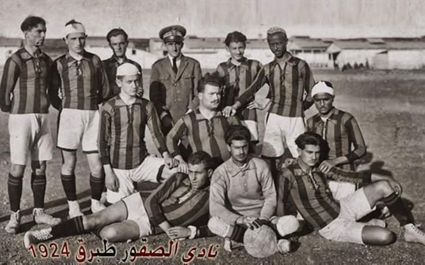 صورة أرشيفية لفريق كرة القدم بنادي الصقور الليبي - أرشيف نادي الصقور بطبرق