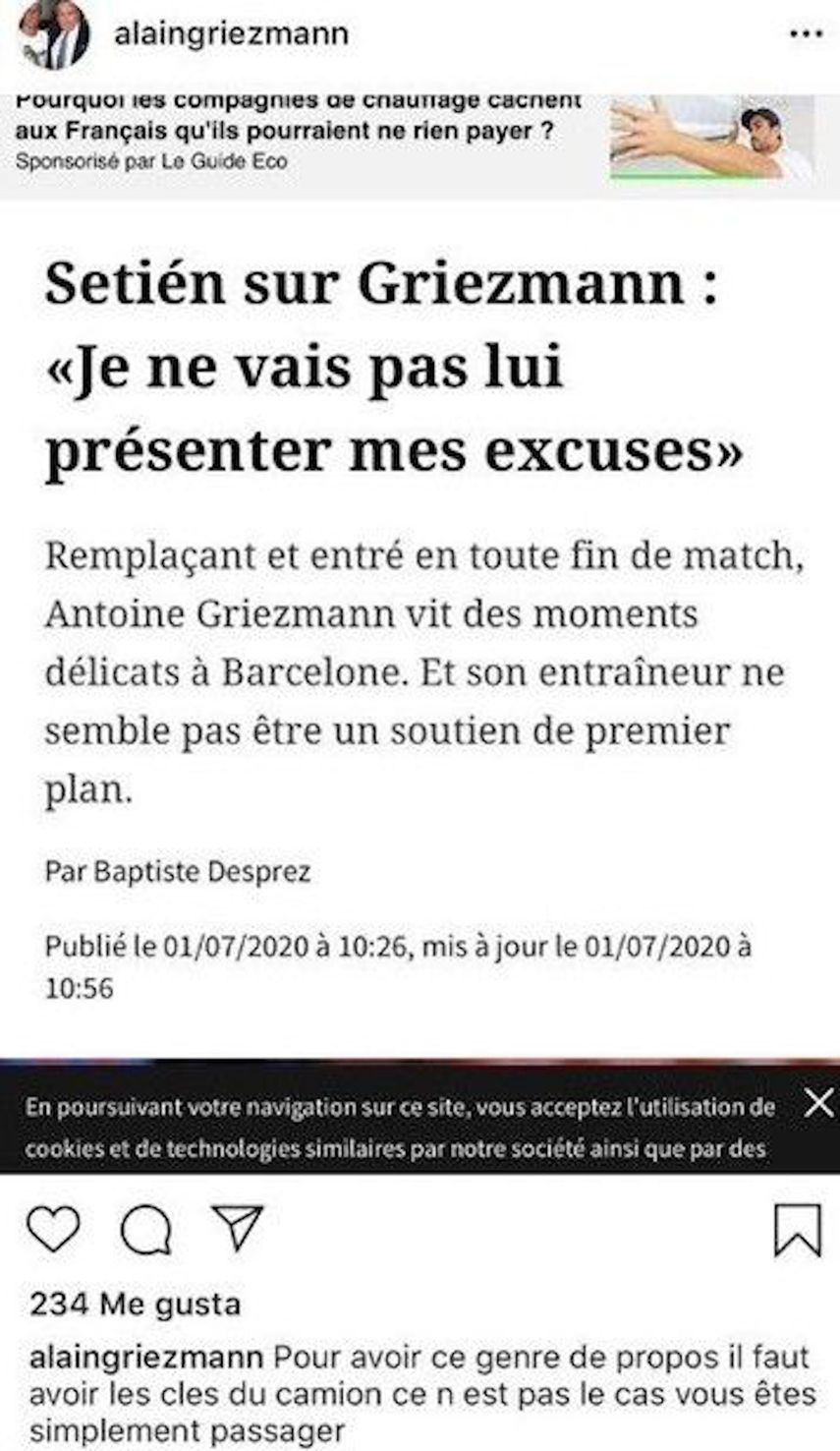 منشور والد غريزمان على 