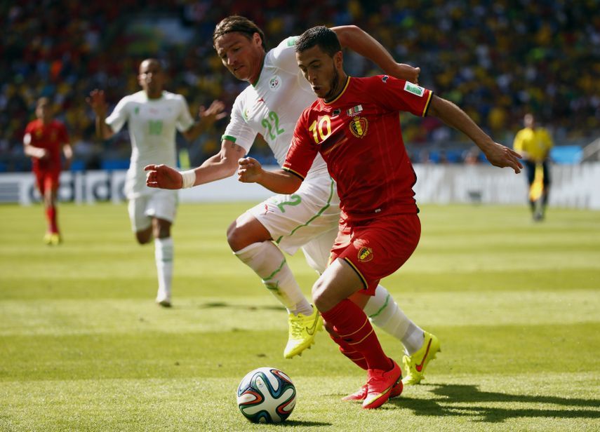 إيدن هازارد خلال مباراة بلجيكا والجزائر في مونديال 2014 - 17 يونيو 2014