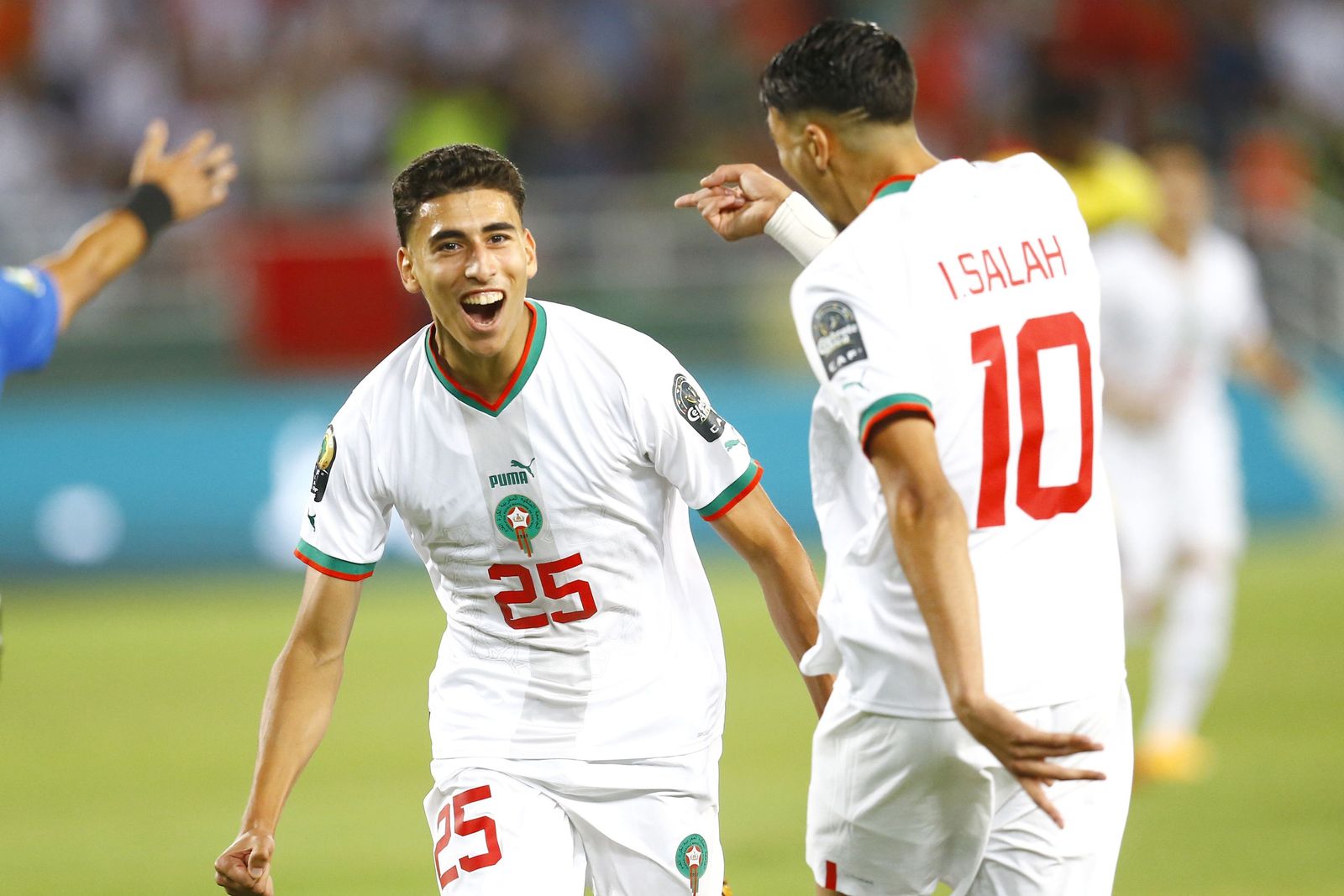 يوسف الإدريسي لاعب منتخب المغرب يحتفل بهدفه في شباك الكونغو في كأس إفريقيا تحت 23 عاماً - 30 يونيو 2023